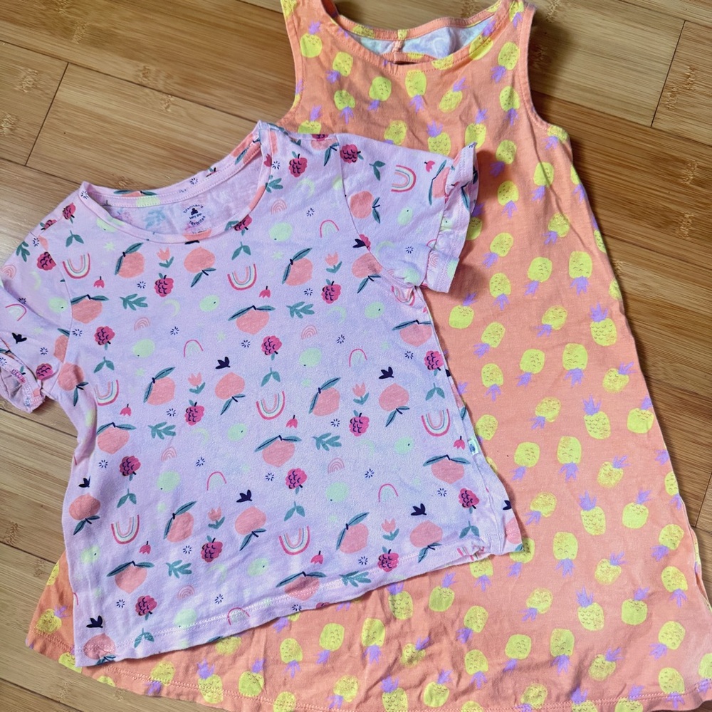 Baby Gap 5T Pineapple Dress and Fruity Shirt